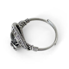 Load image into Gallery viewer, Wrapped Black Adjustable Natural Tourmaline Gemstone Ring