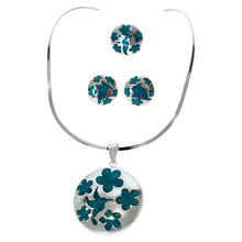 Load image into Gallery viewer, 925 Sterling Silver Bird & Floral Round Pendant Jewelry Set