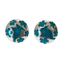 Load image into Gallery viewer, 925 Sterling Silver Bird & Floral Round Pendant Jewelry Set