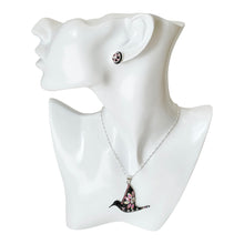 Load image into Gallery viewer, 925 Mexican Sterling Silver Fine Crystal Black Bird Necklace & Earring Set