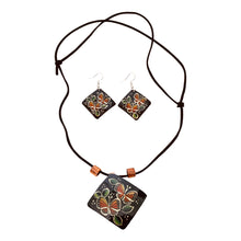 Load image into Gallery viewer, Black Butterfly Copper Necklace & Earring Set