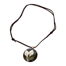 Load image into Gallery viewer, Black Flower & Leaf Copper Necklace & Earring Set