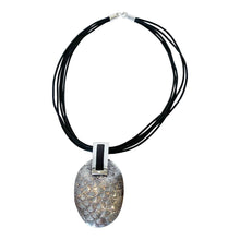 Load image into Gallery viewer, 925 Sterling Silver Coated Black Long Oval Necklace & Earring Set