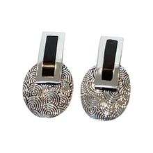 Load image into Gallery viewer, 925 Sterling Silver Coated Black Long Oval Necklace & Earring Set