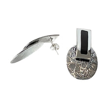 Load image into Gallery viewer, 925 Sterling Silver Coated Black Long Oval Necklace & Earring Set