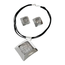 Load image into Gallery viewer, 925 Sterling Silver Coated Black Long Rhombus Necklace & Earring Set