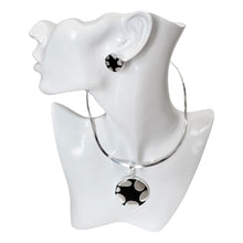 Load image into Gallery viewer, 925 Sterling Silver Black Round Pendant Jewelry Set