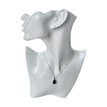 Load image into Gallery viewer, 925 Mexican Sterling Silver Drop-shaped Black Zirconia Beveled Pendant