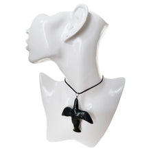 Load image into Gallery viewer, Oaxacan Black Clay Frida-inspired hand-sculpted bird-shaped necklace