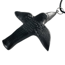 Load image into Gallery viewer, Oaxacan Black Clay Frida-inspired hand-sculpted bird-shaped necklace