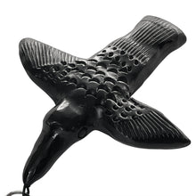 Load image into Gallery viewer, Oaxacan Black Clay Frida-inspired hand-sculpted bird-shaped necklace