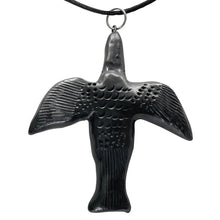 Load image into Gallery viewer, Oaxacan Black Clay Frida-inspired hand-sculpted bird-shaped necklace