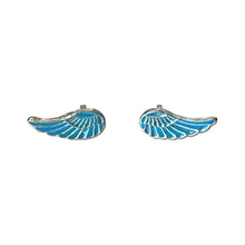 Load image into Gallery viewer, 925 Sterling Silver Blue Angel Wings Stud Earrings