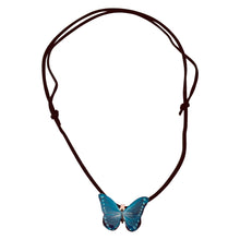 Load image into Gallery viewer, Blue Butterfly Copper Necklace & Earring Set