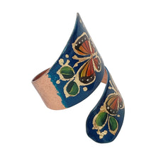 Load image into Gallery viewer, Mexican Blue Butterfly Double Layered Copper Ring