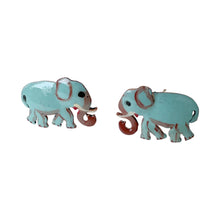 Load image into Gallery viewer, Blue Elephant Copper Necklace & Earring Set