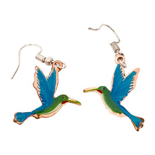 Load image into Gallery viewer, Blue Flying Bird Copper Necklace & Earring Set