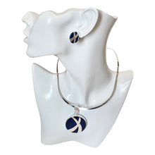 Load image into Gallery viewer, 925 Sterling Silver Blue Round Pendant Jewelry Set