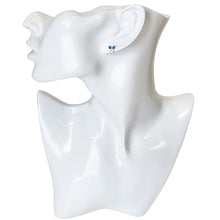 Load image into Gallery viewer, 925 Mexican Sterling Silver Blue & White Butterfly Stud Earrings