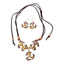 Load image into Gallery viewer, Brown Dragon Necklace & Hook Earring Set