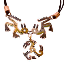 Load image into Gallery viewer, Brown Dragon Necklace & Hook Earring Set