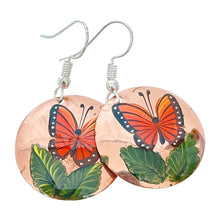 Load image into Gallery viewer, Butterfly on Leaf Copper Necklace & Earring Set