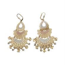 Load image into Gallery viewer, Mexican Frida-Style Gold-coated Dangling Chandelier Earrings