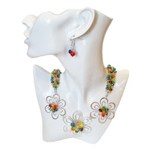 Load image into Gallery viewer, 925 Sterling Silver Colorful Floral Beads Jewelry Set