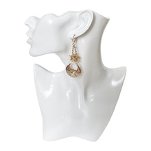 Load image into Gallery viewer, Mexican Frida-Style Gold-coated Floral Dangling Earrings