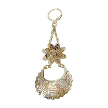 Load image into Gallery viewer, Mexican Frida-Style Gold-coated Floral Dangling Earrings