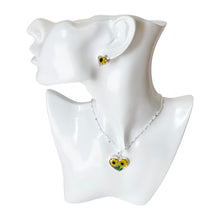 Load image into Gallery viewer, 925 Mexican Sterling Silver Floral Heart-shaped Necklace & Earring Set