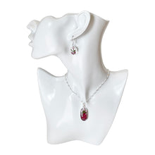 Load image into Gallery viewer, 925 Mexican Sterling Silver Floral Oval-shaped Necklace & Earring Set