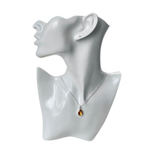 Load image into Gallery viewer, 925 Mexican Sterling Silver Drop-shaped Golden Zirconia Beveled Pendant