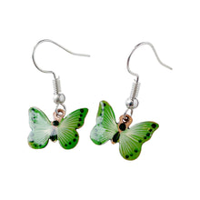 Load image into Gallery viewer, Green Butterfly Copper Necklace Earring Set