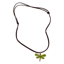 Load image into Gallery viewer, Green Darner Necklace & Hook Earring Set
