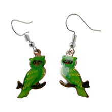 Load image into Gallery viewer, Green Owl Copper Necklace & Earring Set