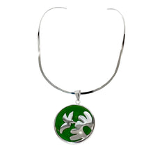 Load image into Gallery viewer, 925 Sterling Silver Green Round Pendant Jewelry Set