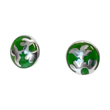 Load image into Gallery viewer, 925 Sterling Silver Green Round Pendant Jewelry Set