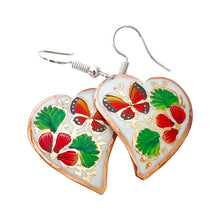 Load image into Gallery viewer, Mexican Heart-Shaped Butterfly Copper Earrings