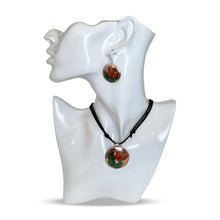 Load image into Gallery viewer, Butterfly on Leaf Copper Necklace & Earring Set