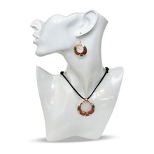 Load image into Gallery viewer, Butterfly & Leaf Copper Necklace & Hook Earring Set
