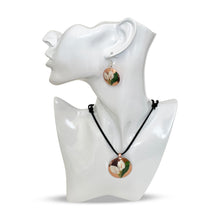 Load image into Gallery viewer, White Flower & Leaf Copper Necklace & Earring Set