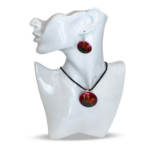 Load image into Gallery viewer, Red Butterfly & Leaf Copper Necklace & Earring Set