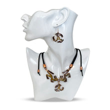 Load image into Gallery viewer, Brown Dragon Necklace & Hook Earring Set