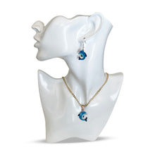 Load image into Gallery viewer, Blue Dolphin Copper Necklace & Earring Set