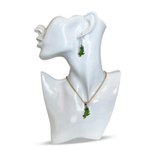 Load image into Gallery viewer, Green Owl Copper Necklace & Earring Set