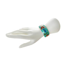 Load image into Gallery viewer, Flowered Turquoise Copper Bracelet