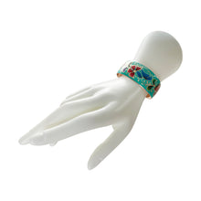 Load image into Gallery viewer, Flowered Turquoise Copper Bracelet