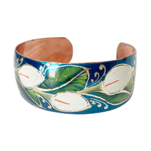 Load image into Gallery viewer, Calla Lilies Blue Copper Bracelet