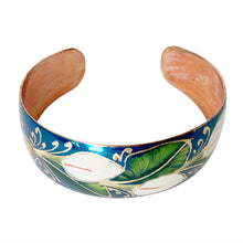 Load image into Gallery viewer, Calla Lilies Blue Copper Bracelet